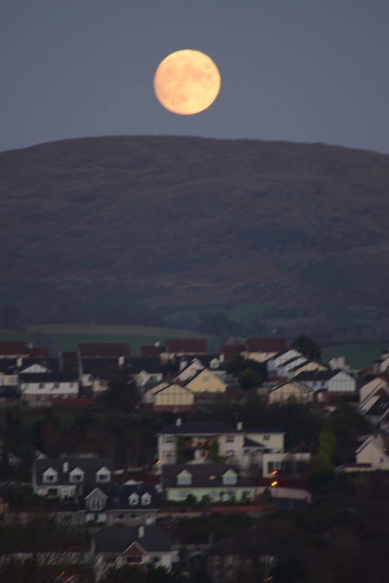 Moon rise over Warren Point and Mountains of Mourne